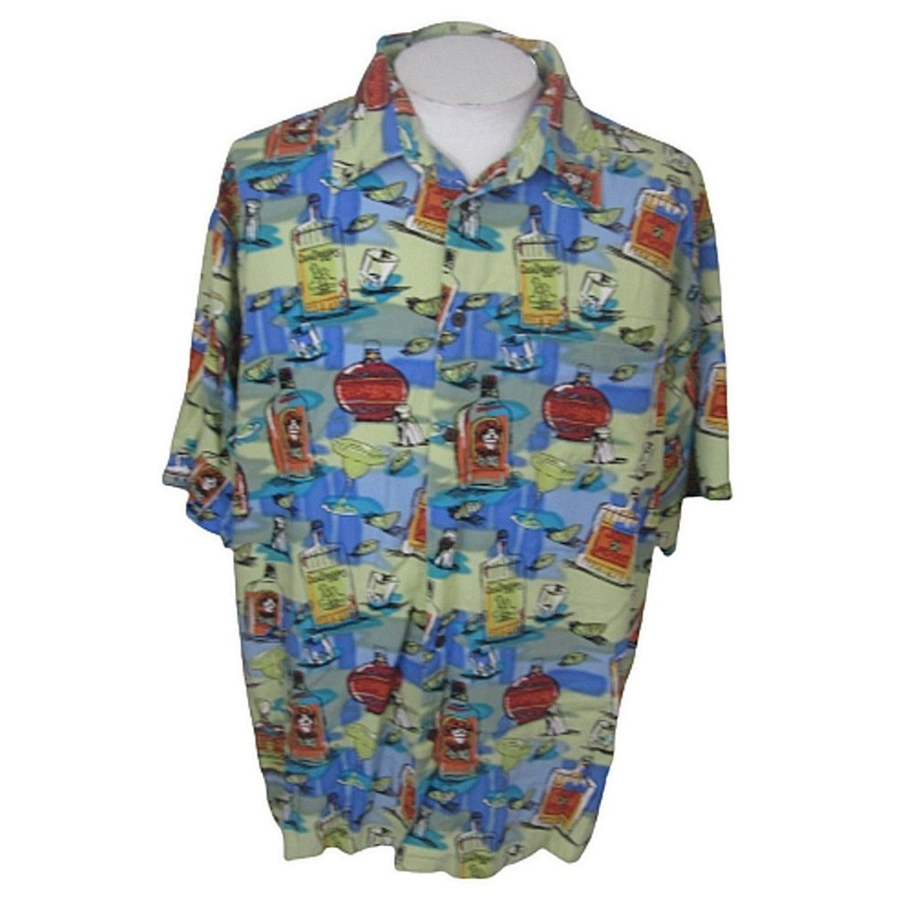 Big Dogs vintage Men Hawaiian camp shirt p2p 26 XL aloha luau tropical alcohol